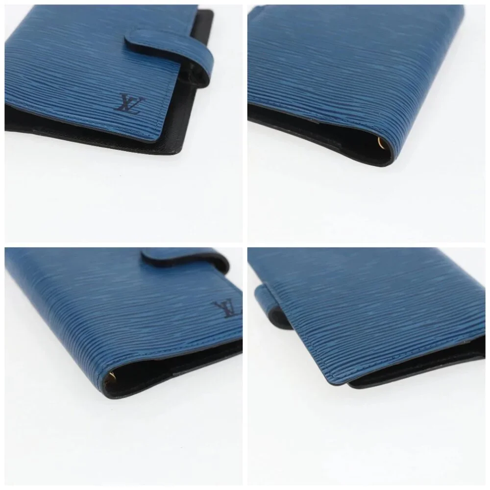LOUIS VUITTON Epi Agenda PM Day Planner Cover Blue R20055 LV Auth 159181